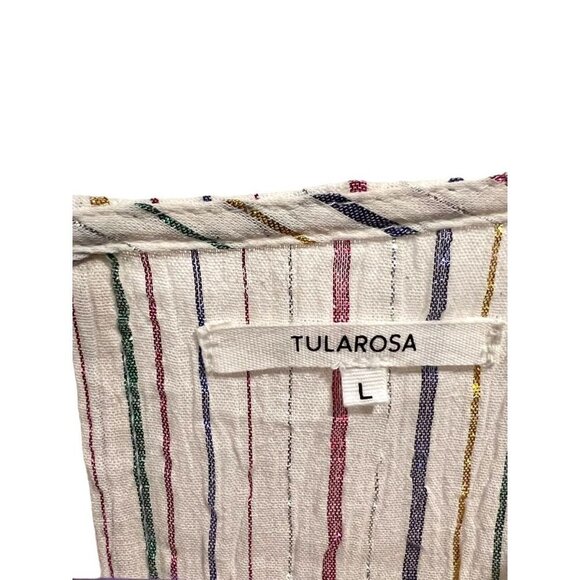 Tularosa Kendra Metallic Rainbow Stripe Cotton Open back Mini Dress - Picture 9 of 9